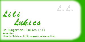 lili lukics business card